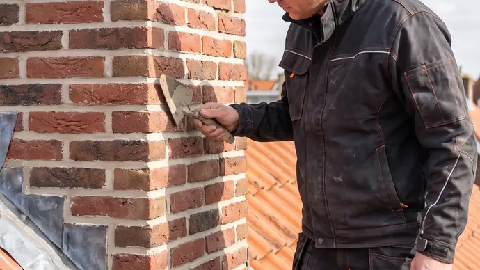 Schoorsteenreparatie aan herenhuis in Gent